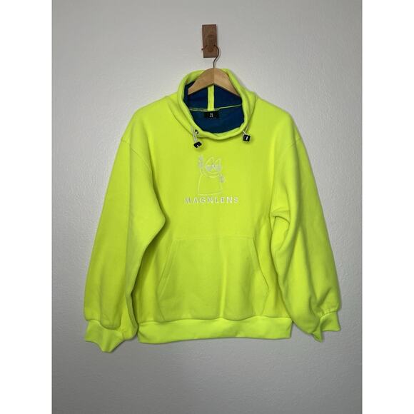 Magnlens Neon Yellow Pullover Fleece Size XS Activewear Athleisure - Picture 1 of 6